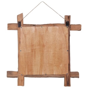 Oglindă din bușteni, natural, 70 x 70 cm, lemn masiv reciclat - Img 3