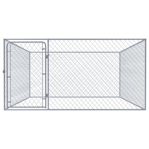 Padoc pentru câini de exterior, 2 x 2 x 1 m, oțel galvanizat - Img 2