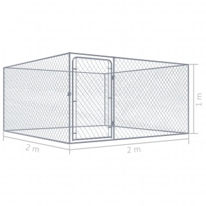 Padoc pentru câini de exterior, 2 x 2 x 1 m, oțel galvanizat - Img 5