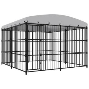 Padoc pentru câini de exterior, cu acoperiș, 300 x 300 x 210 cm