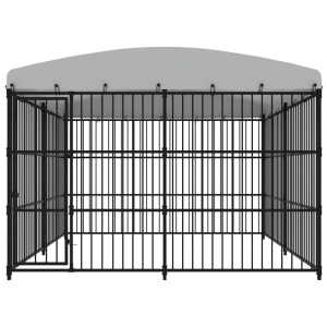 Padoc pentru câini de exterior, cu acoperiș, 300 x 300 x 210 cm - Img 2