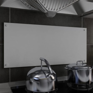 Panou antistrop bucătărie, alb, 90x40 cm, sticlă securizată