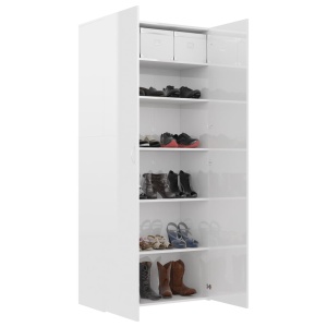 Pantofar, alb foarte lucios, 80 x 35,5 x 180 cm, PAL - Img 4