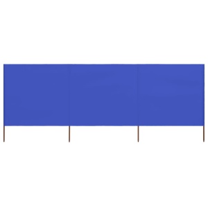 Paravan anti-vânt cu 3 panouri, azur, 400 x 120 cm, textil