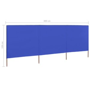 Paravan anti-vânt cu 3 panouri, azur, 400 x 120 cm, textil - Img 5