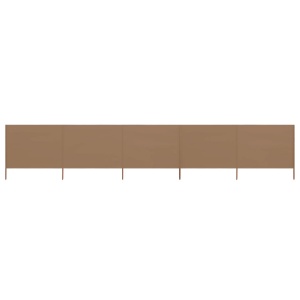 Paravan anti-vânt cu 5 panouri, gri taupe 600x120 cm, textil