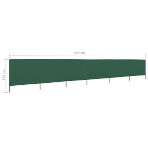 Paravan anti-vânt cu 6 panouri, verde, 800 x 120 cm, textil - Img 5