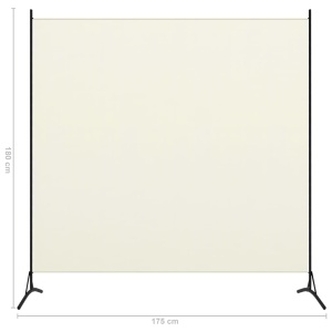 Paravan de cameră cu 1 panou, alb crem, 175 x 180 cm - Img 5