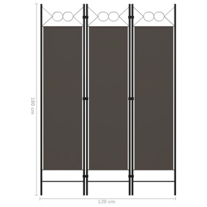 Paravan de cameră cu 3 panouri, antracit, 120 x 180 cm - Img 5