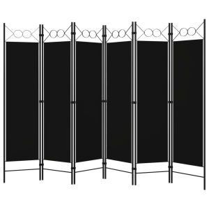 Paravan de cameră cu 6 panouri, negru, 240 x 180 cm - Img 2