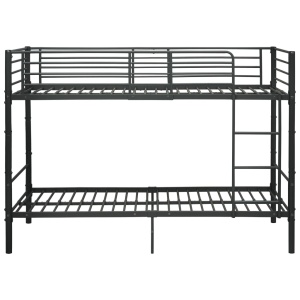 Pat supraetajat, negru, 90 x 200 cm, metal - Img 2