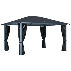 Pavilion cu perdele, antracit, 400 x 300 cm, aluminiu - Img 4