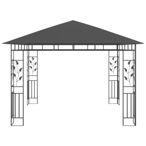 Pavilion cu plasă anti-țânțari, antracit, 3x3x2,73 m, 180 g/m² - Img 3