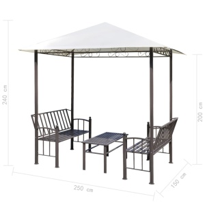 Pavilion de grădină cu masă și bănci 2,5x1,5x2,4 m - Img 5
