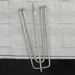 Perdele opace aspect pânză, cârlige, 2 buc., negru, 140x225 cm - Img 3