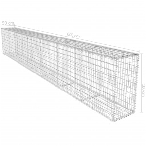 Perete gabion cu capac, 600 x 50 x 100 cm, oțel galvanizat - Img 5