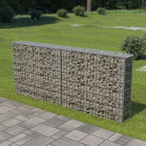 Perete gabion cu capace, 200x20x85 cm, oțel galvanizat