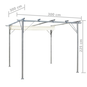 Pergolă cu acoperiș retractabil, alb crem, 3 x 3 m, oțel - Img 6