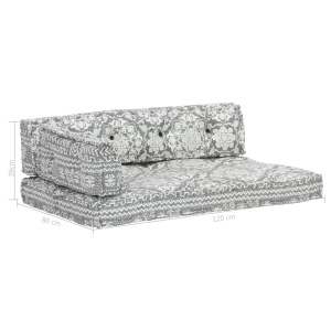 Pernă pentru canapea din paleți, gri deschis, textil, petice - Img 8