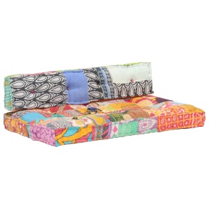 Pernă pentru canapea din paleți, multicolor, textil, petice - Img 10