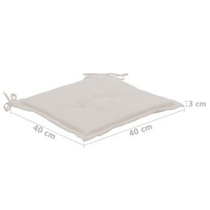 Perne scaun de grădină, 4 buc., crem, 40 x 40 x 3 cm - Img 6