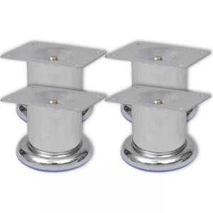 Picioare rotunde de canapea din crom 60 mm, 4 buc.