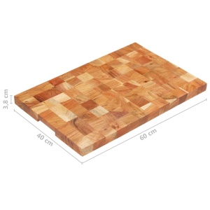 Placă de tocat, 60 x 40 x 3,8 cm, lemn masiv de acacia - Img 6