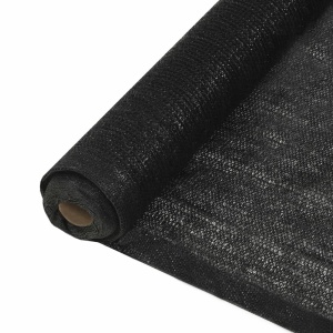 Plasă protecție vizuală, negru, 2 x 25 m, HDPE
