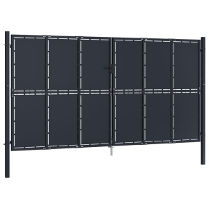 Poartă de grădină, antracit, 400 x 175 cm, oțel - Img 2