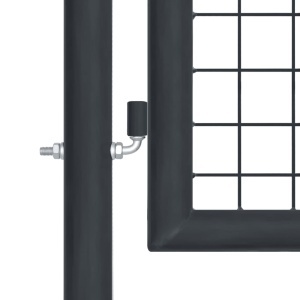 Poartă de grădină din plasă, gri, 400 x 125 cm, oțel galvanizat - Img 3