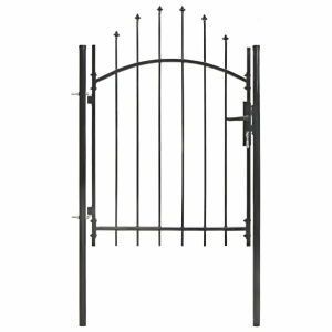 Poartă de grădină, negru, 1 x 1,75 m, oțel