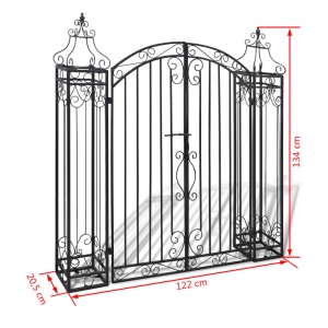 Poartă de grădină ornamentală, fier forjat, 122 x 20,5 x 134 cm - Img 5