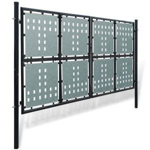 Poartă dublă neagră pentru gard 300 x 250 cm - Img 2