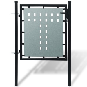 Poartă neagră pentru gard 100 x 150 cm
