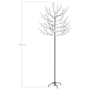 Pom Crăciun, 220 LED-uri alb rece, flori de cireș, 220 cm - Img 9