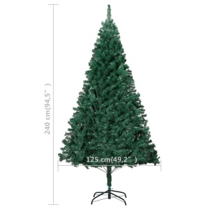 Pom de Crăciun artificial cu ramuri groase, verde, 240 cm, PVC - Img 5