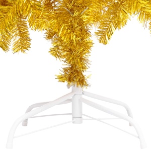 Pom de Crăciun artificial cu suport, auriu, 210 cm, PET - Img 4