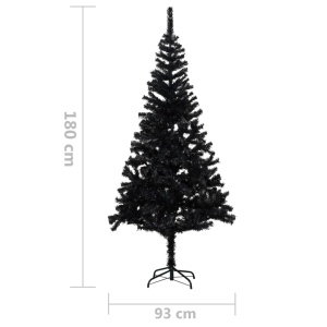 Pom de Crăciun artificial cu suport, negru, 180 cm, PVC - Img 5