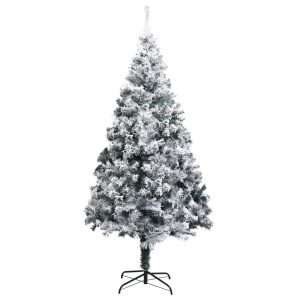 Pom de Crăciun artificial cu zăpadă, verde, 210 cm, PVC - Img 2