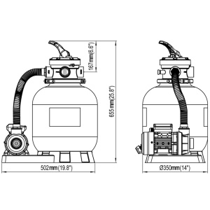 Pompă filtru cu nisip 600 W 17000 l/h - Img 5