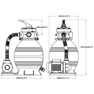 Pompe filtru cu nisip, 2 buc., 400 W, 11000 l/h - Img 5