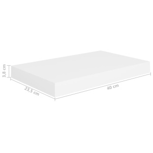 Raft de perete suspendat, alb, 40x23x3,8 cm, MDF - Img 9