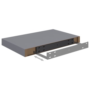 Raft de perete suspendat, gri, 40x23x3,8 cm, MDF - Img 5