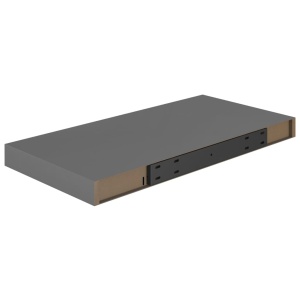 Raft de perete suspendat, gri extralucios, 50x23x3,8 cm, MDF - Img 5