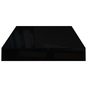 Raft de perete suspendat, negru extralucios, 40x23x3,8 cm, MDF - Img 8