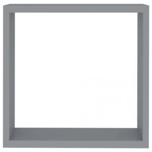 Rafturi cub de perete, 3 buc., gri, MDF - Img 6