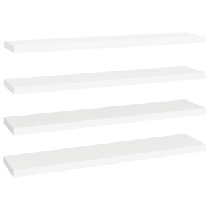Rafturi de perete, 4 buc., alb, 120 x 23,5 x 3,8 cm, MDF - Img 2