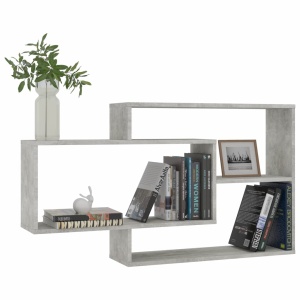 Rafturi de perete, gri beton, 104 x 20 x 60 cm, PAL - Img 3