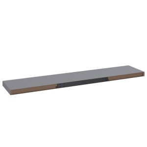 Rafturi de perete suspendate, 2 buc., gri, 120x23,5x3,8 cm, MDF - Img 7