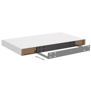 Rafturi de perete suspendate, 4 buc., alb, 50x23x3,8 cm, MDF - Img 6